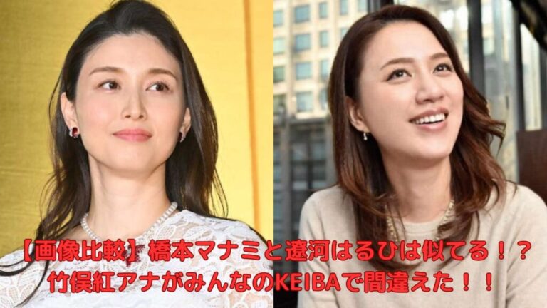 【画像比較】橋本マナミと遼河はるひは似てる！？竹俣紅アナがみんなのKEIBAで間違えるほどそっくり？