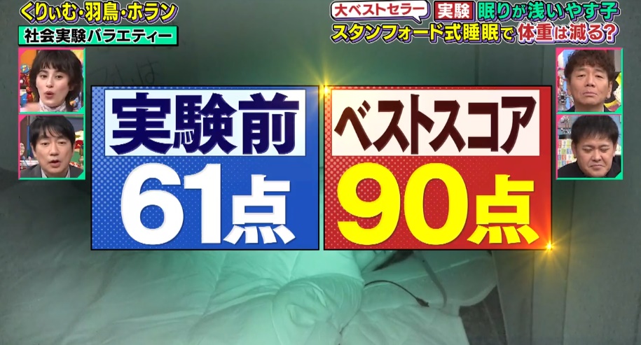 スタンフォード式睡眠で質のいい睡眠をとることが出来るようになったやす子